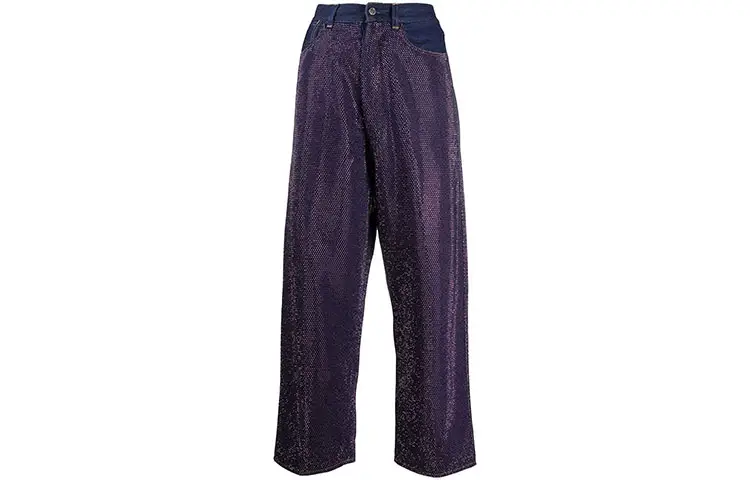 Golden Goose Jeans Women's Blue Moderate Straight Fit Pants