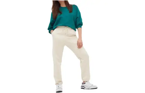 UNIQLO Knitted Sweatpants Women's Ivory Moderate Cuffed Pants