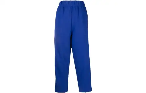 Adidas Originals Knitted Sweatpants Women's Blue Moderate Straight Fit Pants