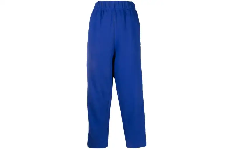 Adidas Originals Knitted Sweatpants Women's Blue Moderate Straight Fit Pants
