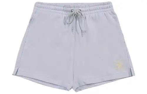 Converse Patch Realaxed Casual Shorts Women's Light Gray Blue Moderate