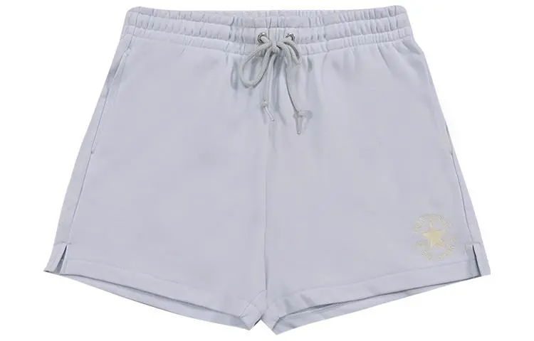 Converse Patch Realaxed Casual Shorts Women's Light Gray Blue Moderate