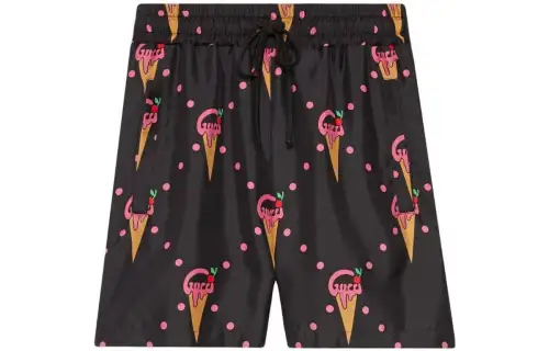 GUCCI Ice Crean Print Shorts Black