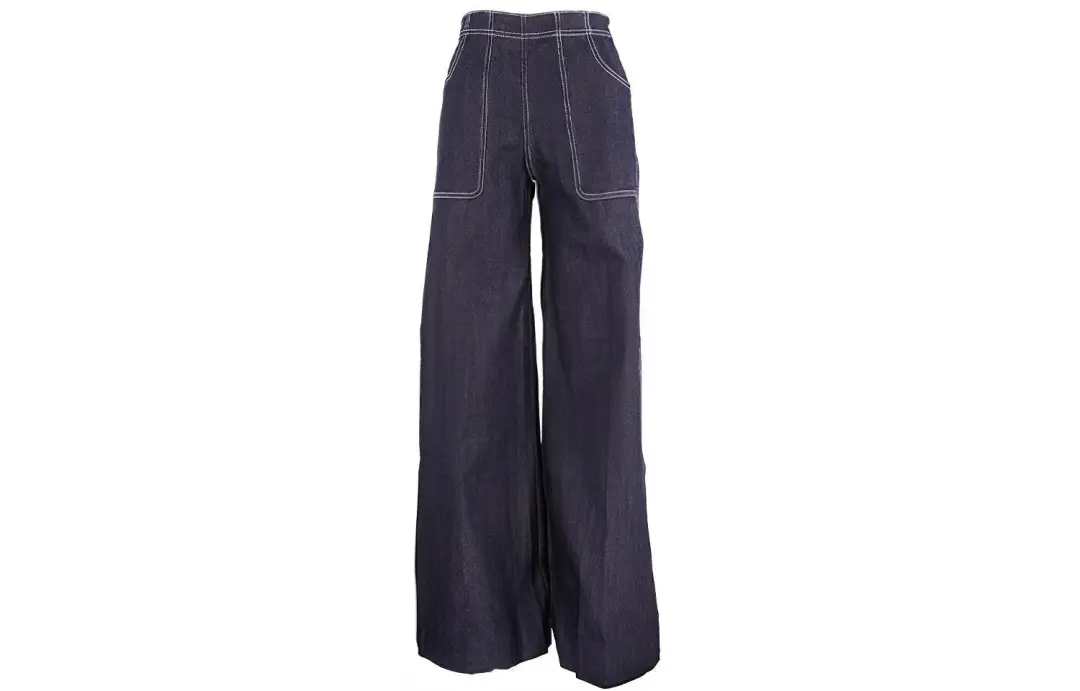 Burberry Jeans Women's Blue Moderate Wide Leg Pants