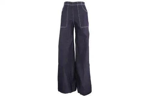 Burberry Jeans Women's Blue Moderate Wide Leg Pants