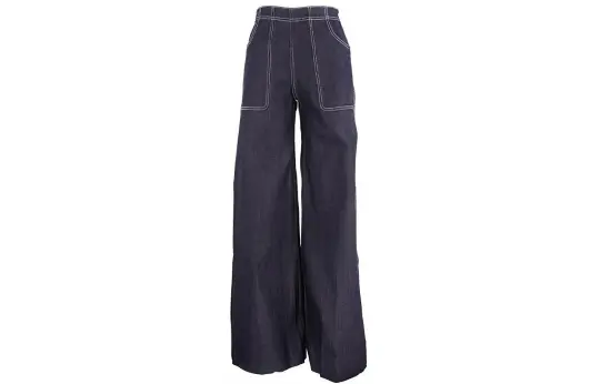 Burberry Jeans Women's Blue Moderate Wide Leg Pants