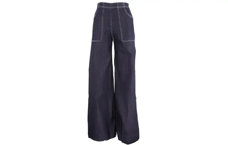 Burberry Jeans Women's Blue Moderate Wide Leg Pants