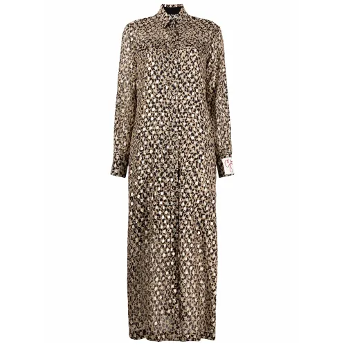 leopard-print shirt dress
