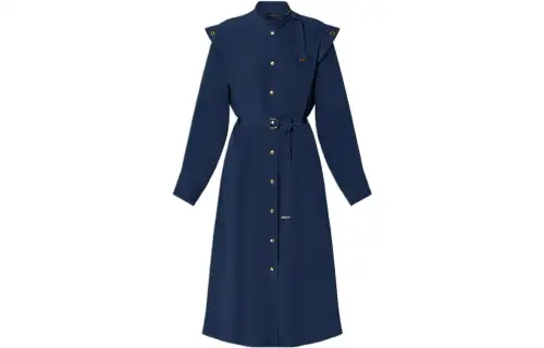 LOUIS VUITTON Long-Sleeved Epaulette Shirt Dress