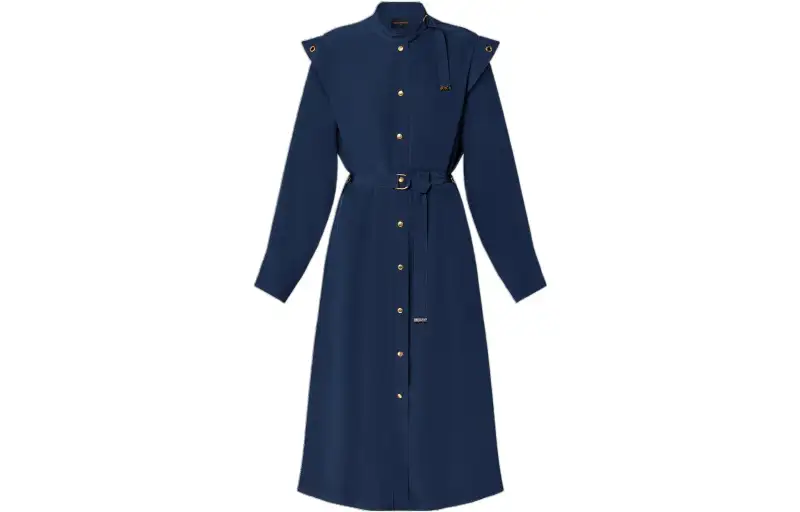 LOUIS VUITTON Long-Sleeved Epaulette Shirt Dress