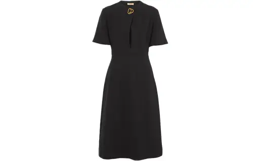 Burberry Short Sleeved Dresses Women's Black Crew Neck Moderate Long