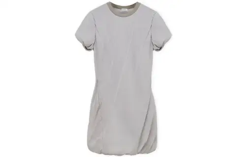 LOEWE Short Sleeved Dresses Women's Gray Crew Neck Thin Short