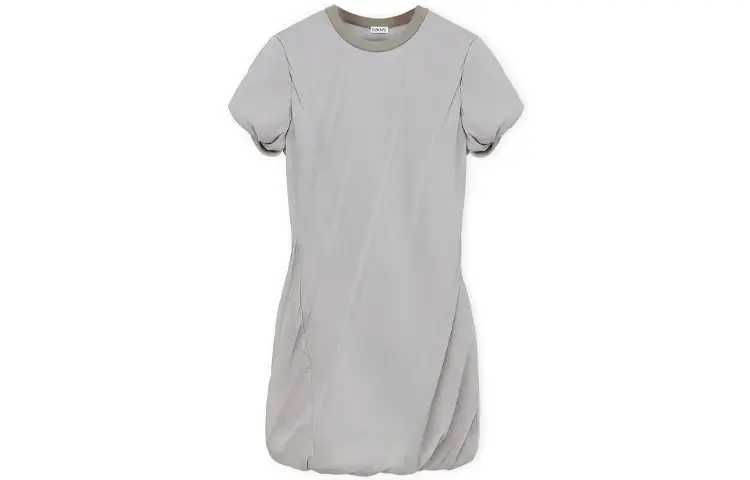 LOEWE Short Sleeved Dresses Women's Gray Crew Neck Thin Short