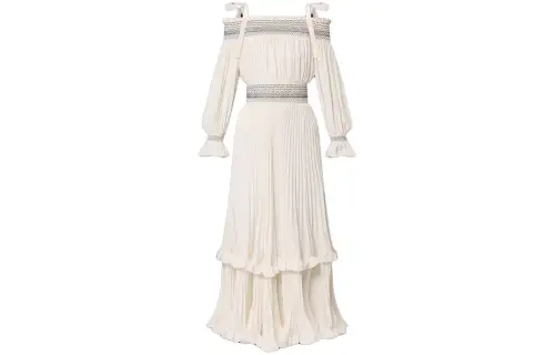 Lv Embroidered Band Dress