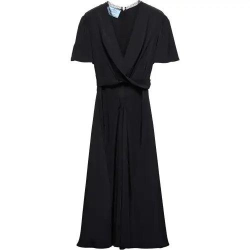 PRADA V neck Short sleeve Midi Dress