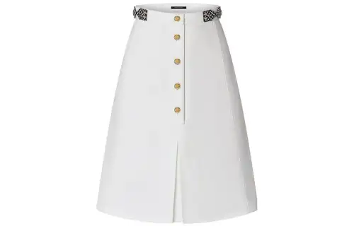 LOUIS VUITTON FW22 Denim Long Skirt Women's White