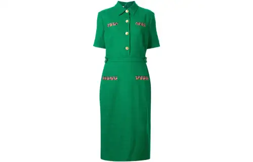 GUCCI Short Sleeved Dress Women's Green