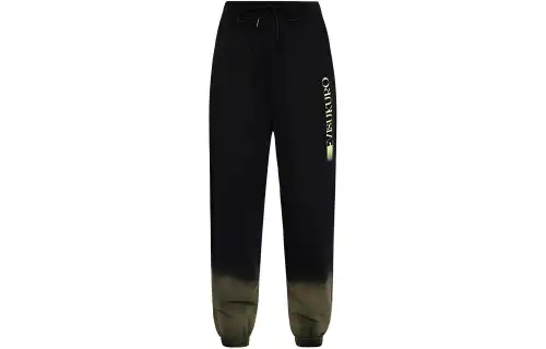 EVISU Knitted Sweatpants Women's Black Moderate Cuffed Pants
