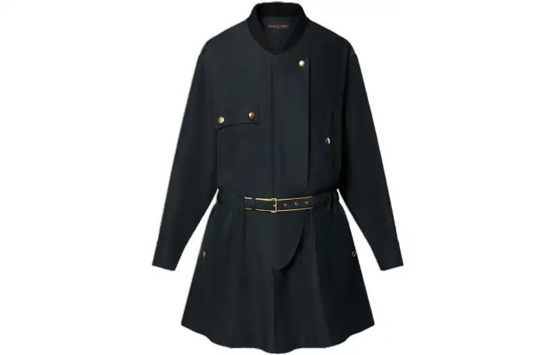 LOUIS VUITTON Biker-Detail Silk Dress