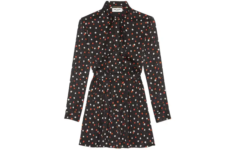 SAINT LAURENT SS21 Long Sleeved Dress Women's