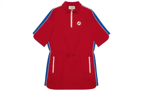 GUCCI Short Sleeved Dress Women's Red