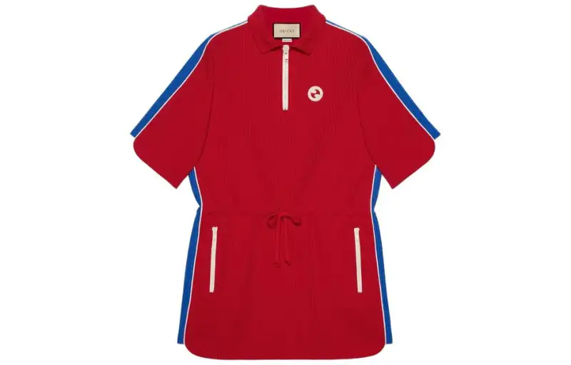 GUCCI Short Sleeved Dress Women's Red
