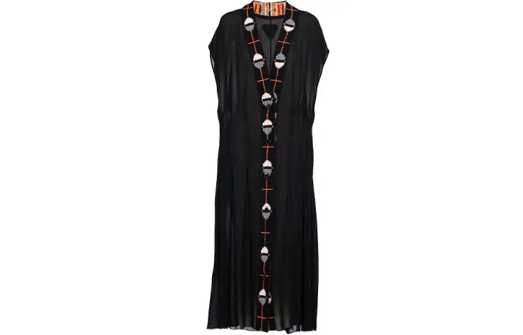 PRADA Sleeveless Dresses Women's Black V Neck Moderate