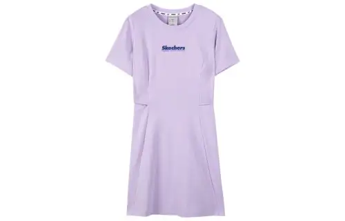Skechers Colorful Letter Print Short Sleeved Dress Women's
