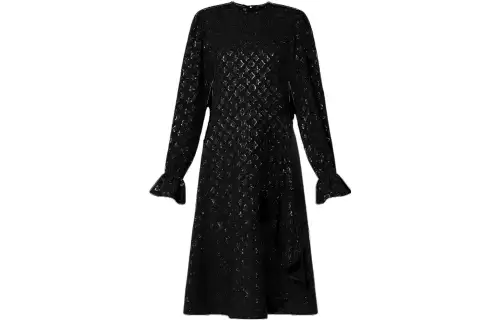Lv Monogram Sparkle Long Sleeved Dress