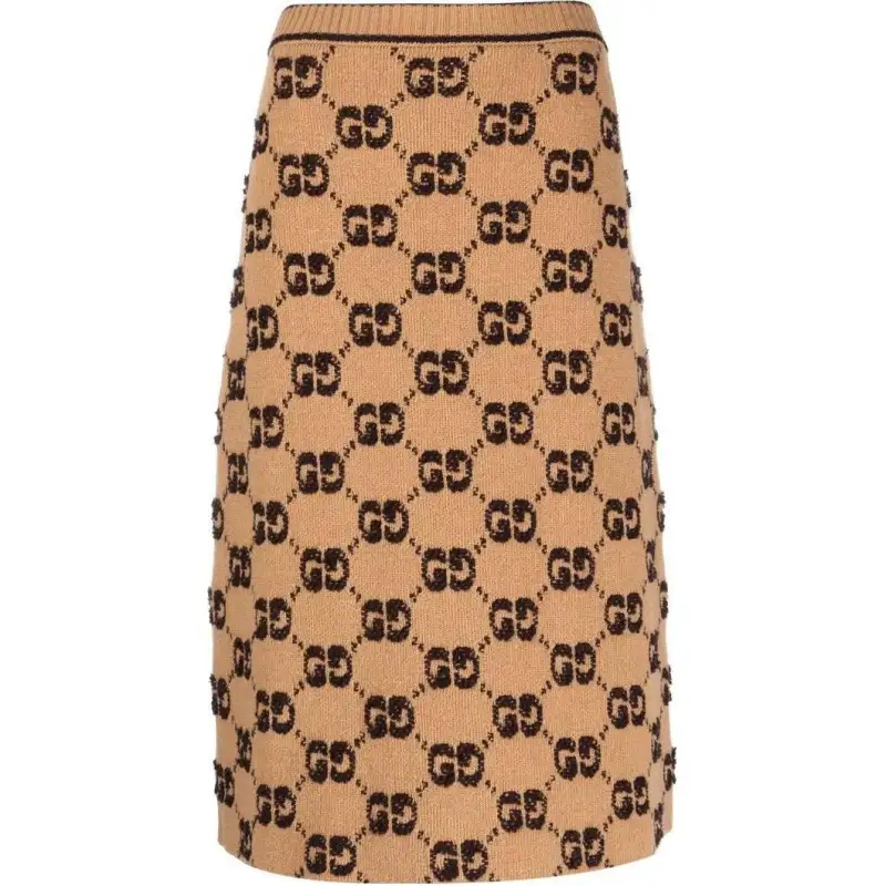 GUCCI Gg Jacquard A-Line Knit Skirt