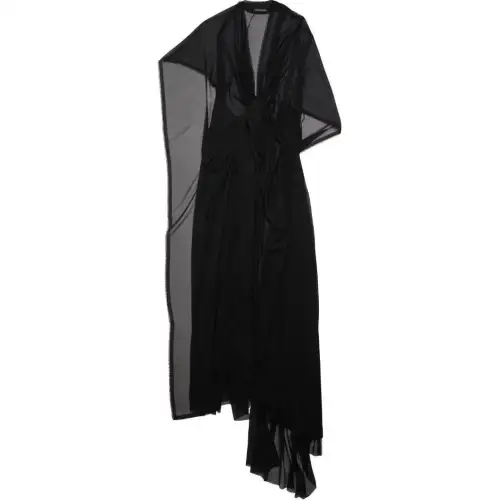 Balenciaga V-neck layered midi dress