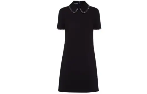 MIU MIU SS22 Short Sleeved Dress Women's Black