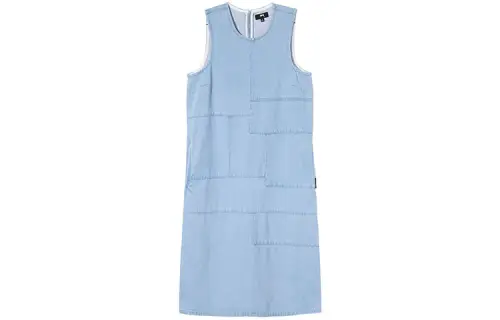 Stussy Sleeveless Dresses Women's Blue Crew Neck