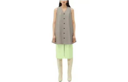 Bottega Veneta SS23 Sleeveless Dress Women's Metal Mist
