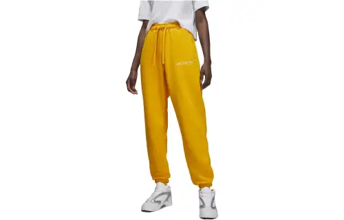 Jordan Knitted Sweatpants Women's Yellow Moderate Cuffed Pants