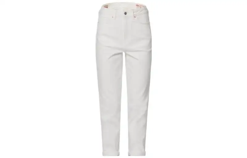 EVISU Jeans Women's White Moderate Straight Fit Pants