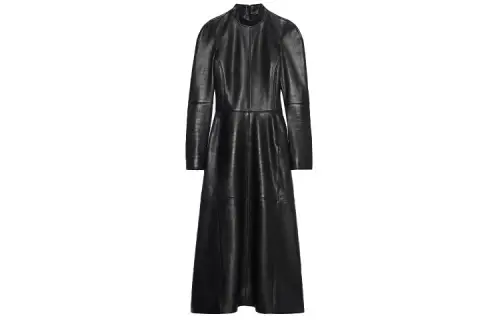 Balenciaga Long Sleeved Dresses Women's Black Stand Collar