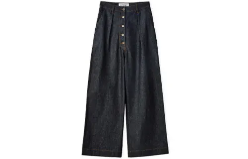LOEWE Jeans Women's Marine Blue Moderate Wide Leg Pants