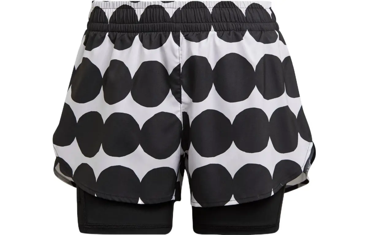Adidas X Marimekko Casual Shorts Women's Black Moderate Straight Fit Pants