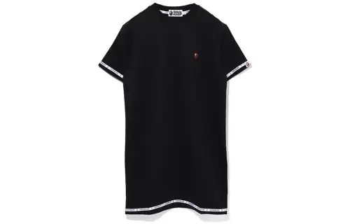 A BATHING APE Short Sleeved Dresses Women's Crew Neck Moderate Short