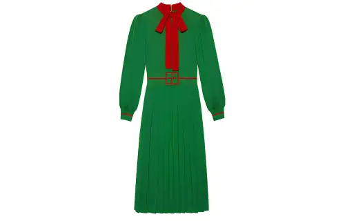 GUCCI FW21 Long Sleeved Dress Women's Green