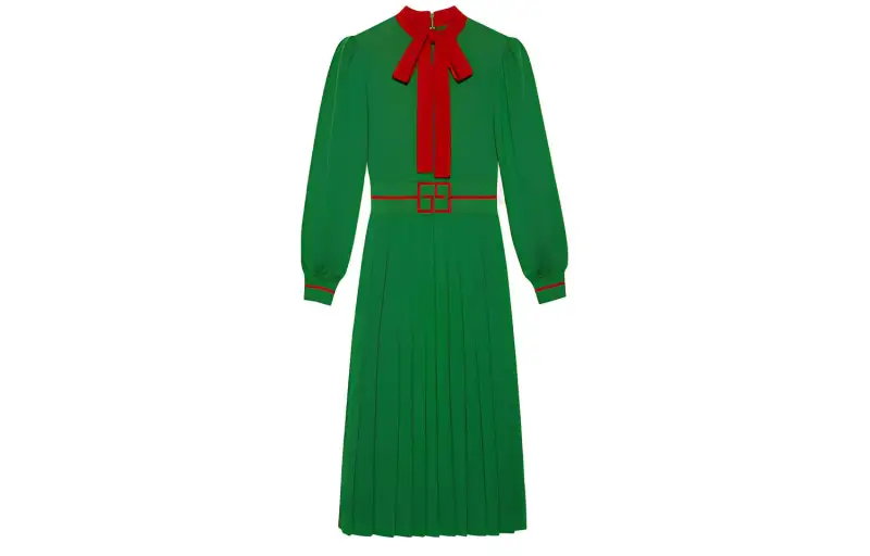 GUCCI FW21 Long Sleeved Dress Women's Green