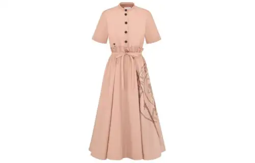 DIOR Short Sleeved Dress Women's Pink