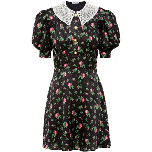 MIU MIU FW21 Short Sleeved Dress Women's Black