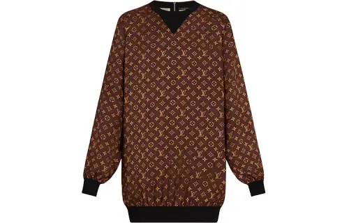 LOUIS VUITTON New Quarterly Products Of LV Long Sleeved Dress Women's Brown