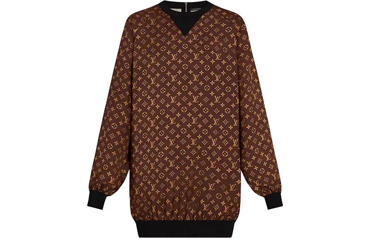 LOUIS VUITTON New Quarterly Products Of LV Long Sleeved Dress Women's Brown