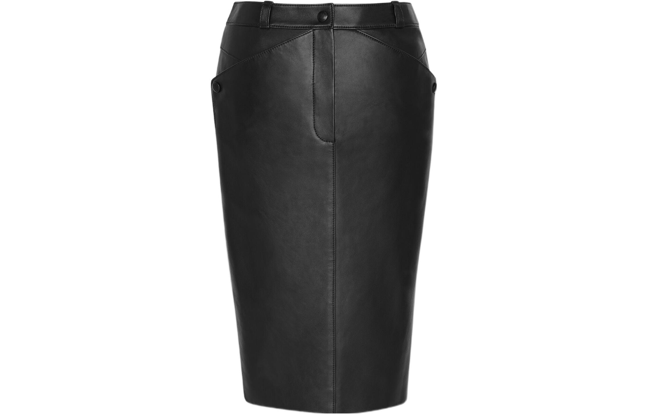 SAINT LAURENT Cut-Out Detailed Belted Skirt