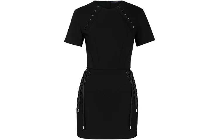 LOUIS VUITTON Short Sleeved Dress Women's Black