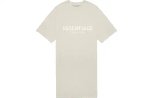 Fear Of God Essentials SS22 Women's T Shirt Dress Wheat Short Sleeved Dress Women's Wheat