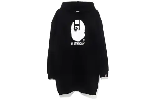 A BATHING APE Bape Long Sleeved Dresses Women's Hooded